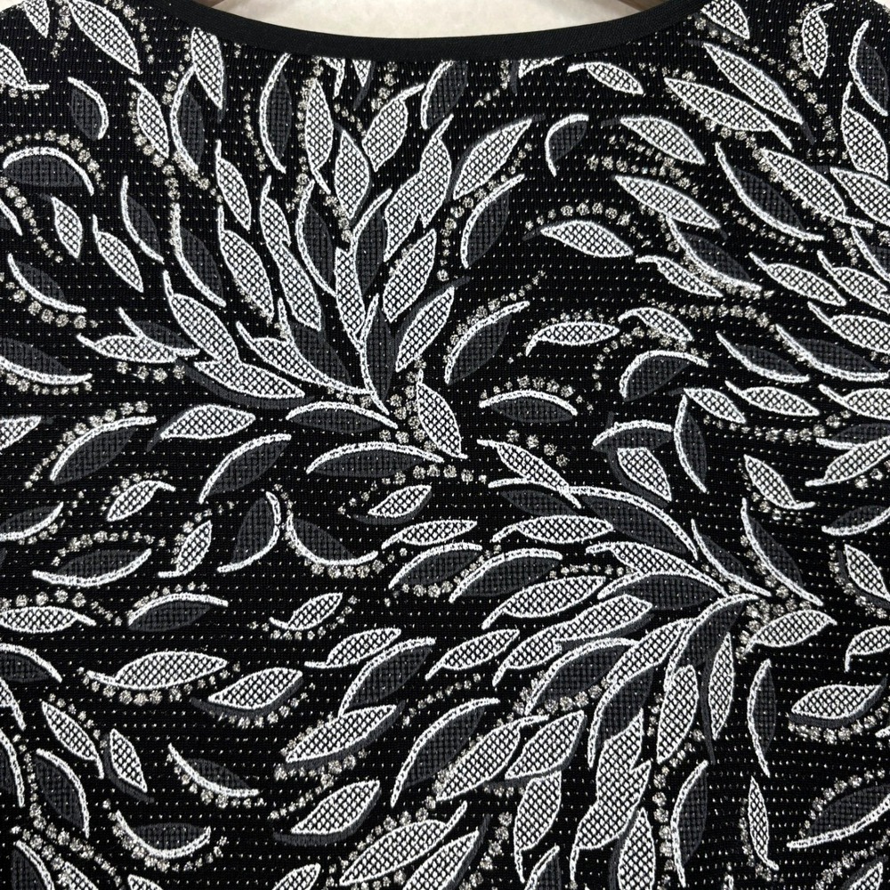 Alex Evenings Metallic Leaf Jacket Womens 2X Open Front Formal NWT - Picture 2 of 12